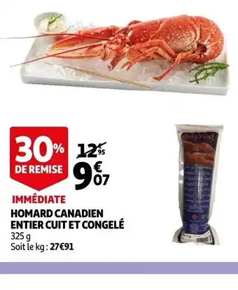 Auchan Homard Canadien Entier Cuit Et Congele offre