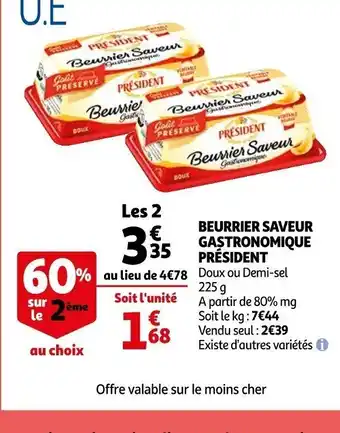 Auchan Beurrier Saveur Gastronomique President offre