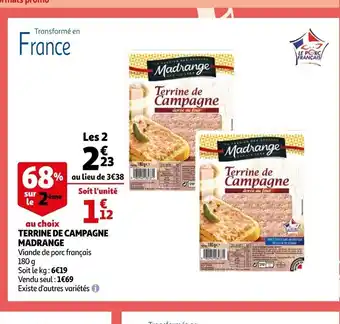 Auchan Terrine de Campagne Madrange offre