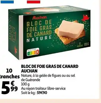Auchan Bloc de foie Gras de Canard Auchan offre