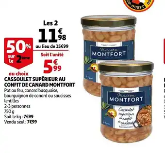 Auchan Cassoulet Superieur Au Confit de Canard Montfort offre
