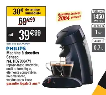 Cora x Carrefour Philips Machine a Dosettes Senseo offre