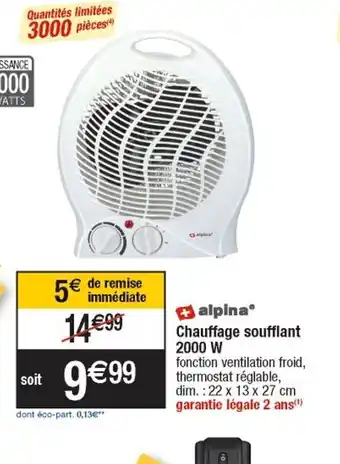 Chauffage Soufflant 2000W