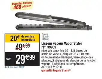 Cora x Carrefour Lisseur Vapeur Vapor Styler offre