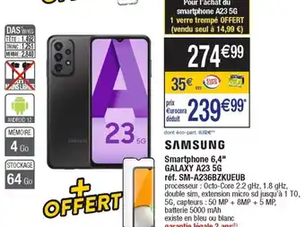Cora x Carrefour Samsung Smartphone 6,4 Galaxy A23 5G offre