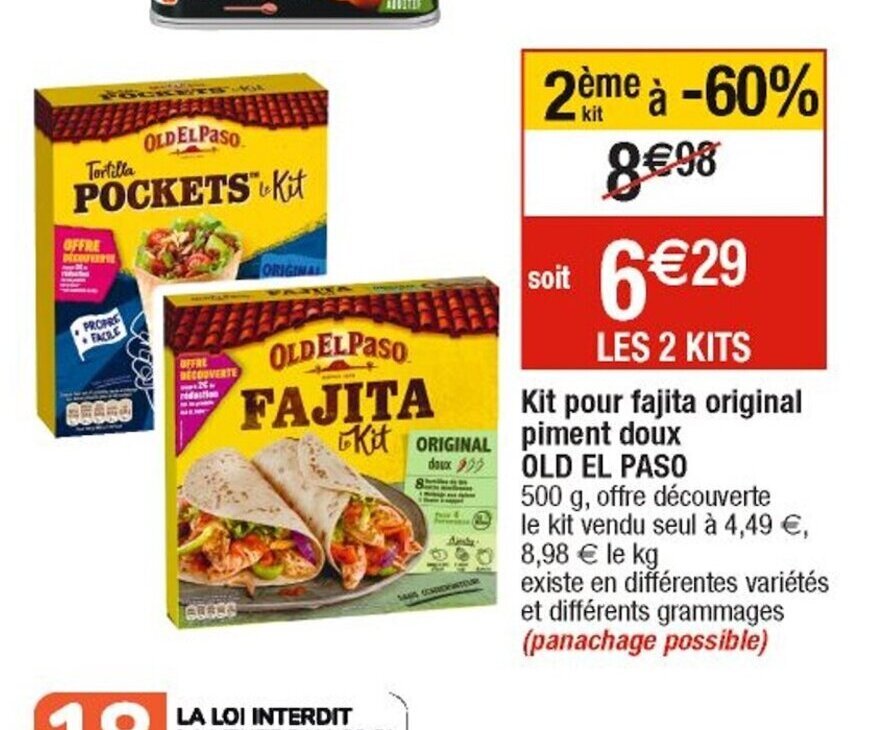 Promo Kit Pour Fajita Original Piment Doux Old El Paso chez Cora