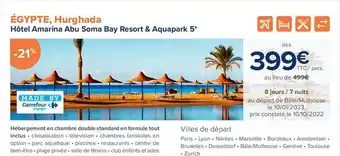 Carrefour Voyages Égypte, hurghada - hôtel amarina abu soma bay resort & aquapark 5* offre