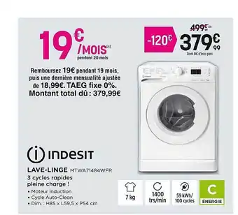Pulsat Lave-linge indesit offre