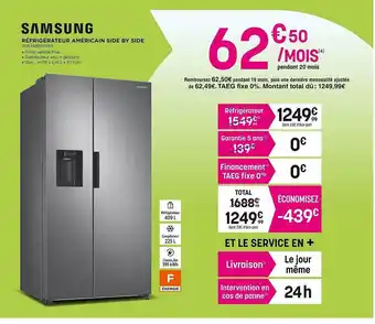 Pulsat Réfrigérateur américain side by side samsung offre