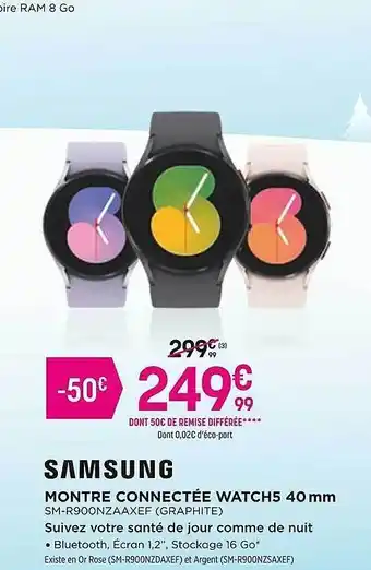 Pulsat Montre connectée watch5 40 mm samsung offre