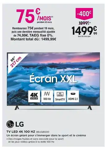 Pulsat Tv led 4k 100 hz 86 offre