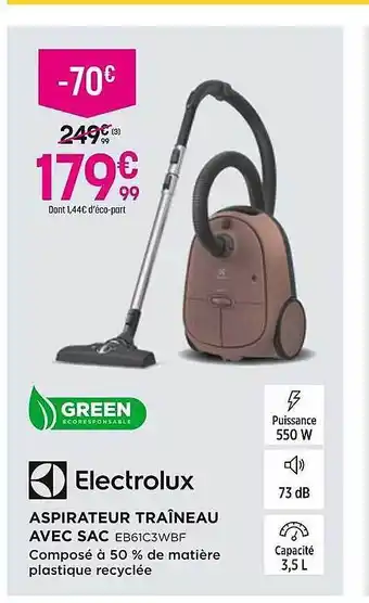 Pulsat Aspirateur traîneau avec sac electrolux offre