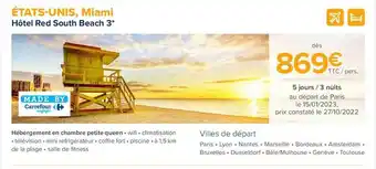 Carrefour Voyages États-unis, miami - hôtel red south beach 3* offre