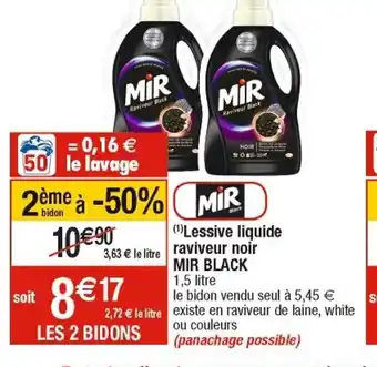Cora x Carrefour Lessive Liquide Raviveur Noir Mir Black offre