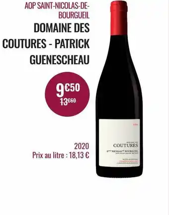 Nicolas Aop saint-nicolas-de-bourgueil domaine des coutures - patrick guenescheau offre