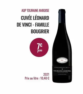 Nicolas Aop touraine amboise cuvée léonard de vinci - famille bougrier offre