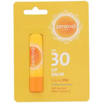 Action Baume solaire pour les lèvres Zenova offre