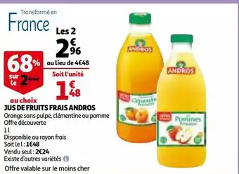 Auchan Jus de fruits frais andros offre