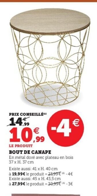 Hyper U Bout De Canape offre