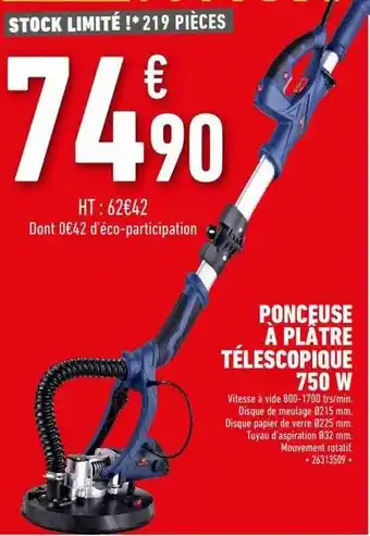 Brico Cash Ponceuse à plâtre télescopique 750 w offre