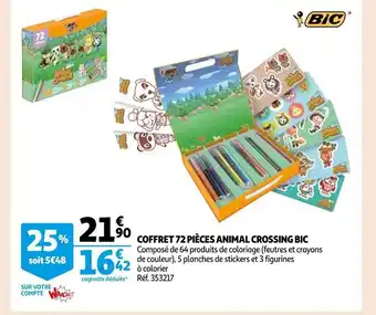 Auchan Coffret 72 Pieces Animal Crossing Bic offre