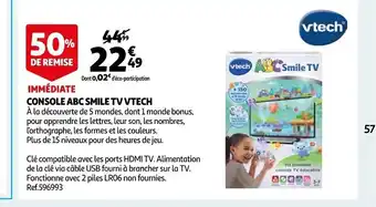 Auchan Console ABC Smile Tv Vtech offre