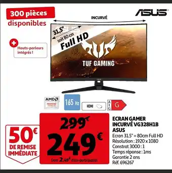 Auchan Ecran Gamer Incurve VG328H1B Asus offre