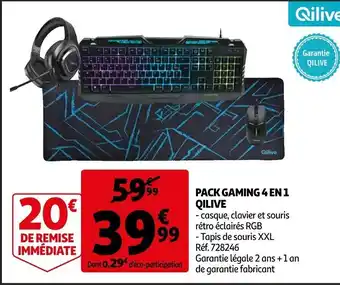 Auchan Pack Gaming 4 En 1 Qilive offre