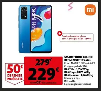 Auchan Smartphone Xiaomi Redmi Note 11S 4G offre