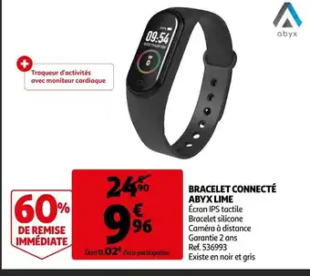 Auchan Bracelet Connecté Aby X Lime offre