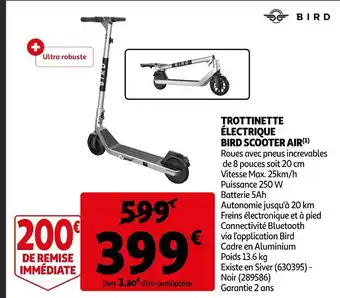 Auchan Trottinette Electrique Bird Scooter Air offre