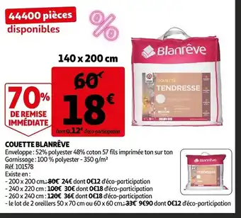 Auchan Couette blanreve offre