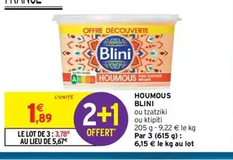 Intermarché Houmous Blini offre
