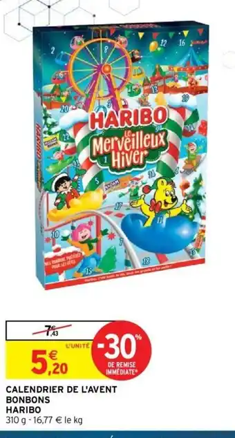 Intermarché Calendrier de l'Avent Bonbons Haribo offre