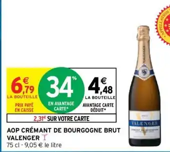 Intermarché AOP Cremant de bourgogne Brut Valenger offre