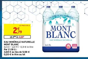 Intermarché Eau Minerale Naturelle Mont Blanc offre