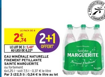 Intermarché Eau Minerale Naturelle Finement Petillante Sainte Marguerite offre