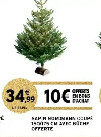 Sapin Nordmann Coupe 150/175cm Avec buche Offerte