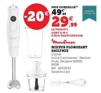 Hyper U Mixeur Plongeant Dailymix offre