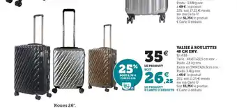 Hyper U Valise A Roulette 48 cm ENV offre
