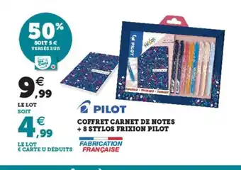 Hyper U Coffret Carnet De Notes + 8 Stylos Frixion Pilot offre