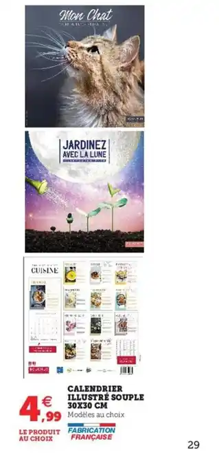 Hyper U Calendrier Illustre Souple 10x30 cm offre