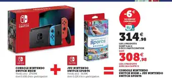 Hyper U Console Nintendo Switch Neon + Jeu Nintendo Switch Sports offre