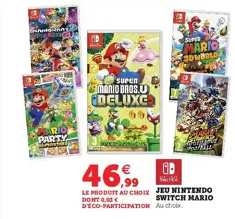 Hyper U Jeu Nintendo Switch Mario offre