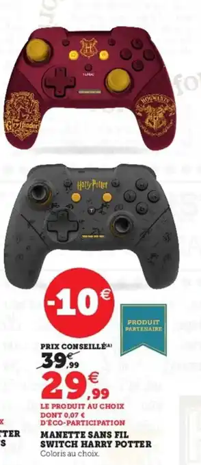Hyper U Manette Sans Fil Switch Harry Potter offre