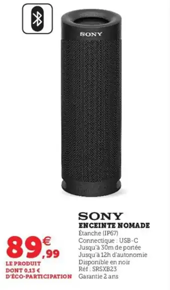 Hyper U Enceinte Nomade offre