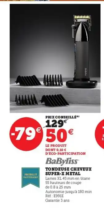 Hyper U Tondeuse Cheveux Super-X Metal offre