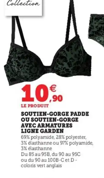 Hyper U Soutien-Gorge Padde Ou Soutien-Gorge Avec Armatures Ligne Garden offre