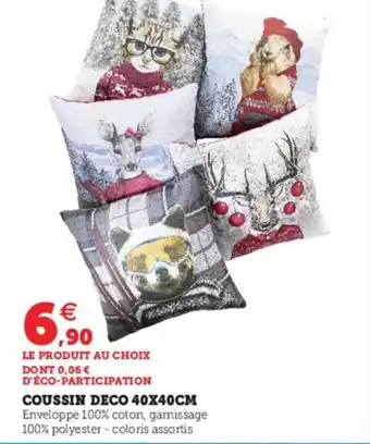 Hyper U Coussin Deco 40x40 cm offre