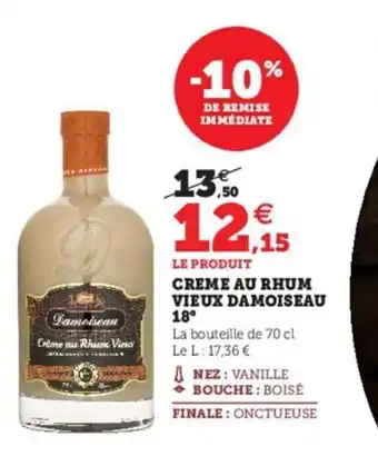 Hyper U Creme Au Rhum Vieux Damoiseau 18 offre